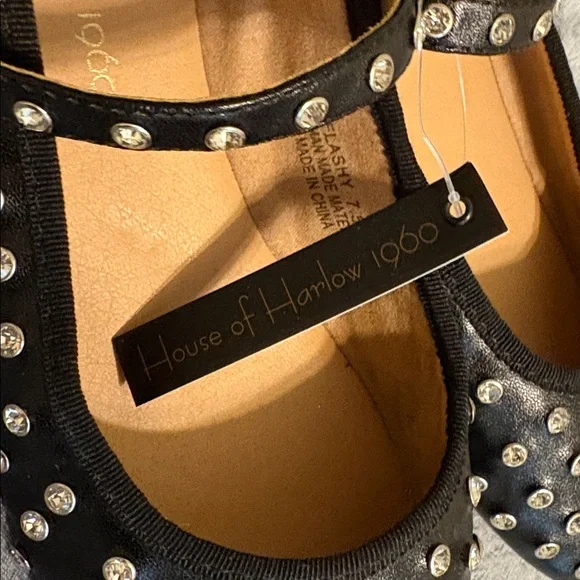 House of Harlow 1960 Black Flats with Studs - Picture 3 of 5
